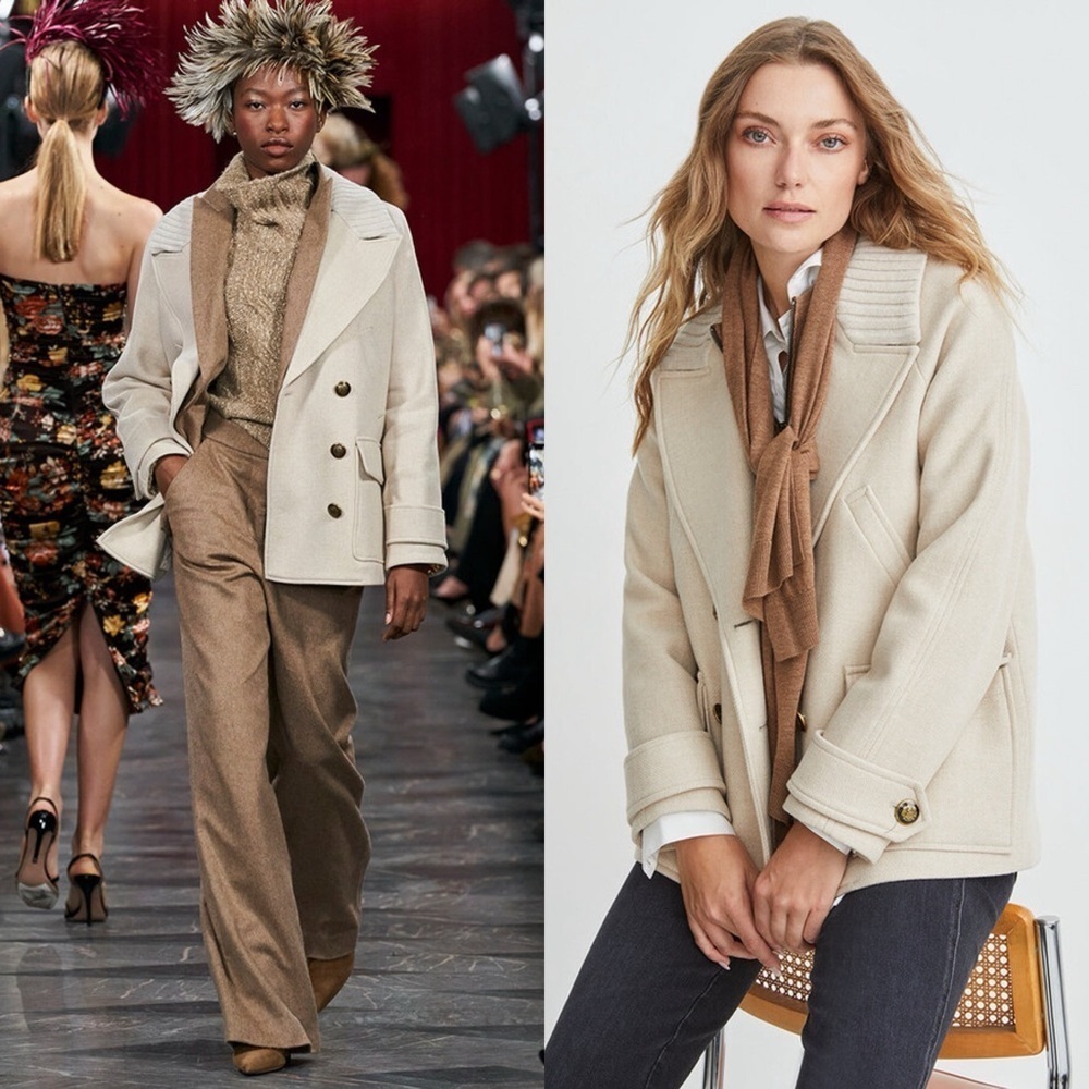 VERONICA BEARD Shirin Dickey Jacket Coat Light Oatmeal Sz XS